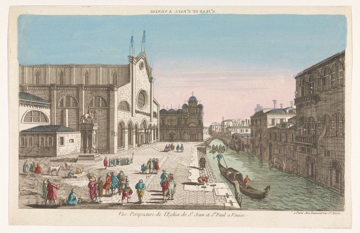 Udsigt over kirken Santi Giovanni e Paolo i Venedig St. Jean et St. Paul a Venise (titel på objektet) af Jean François Daumont