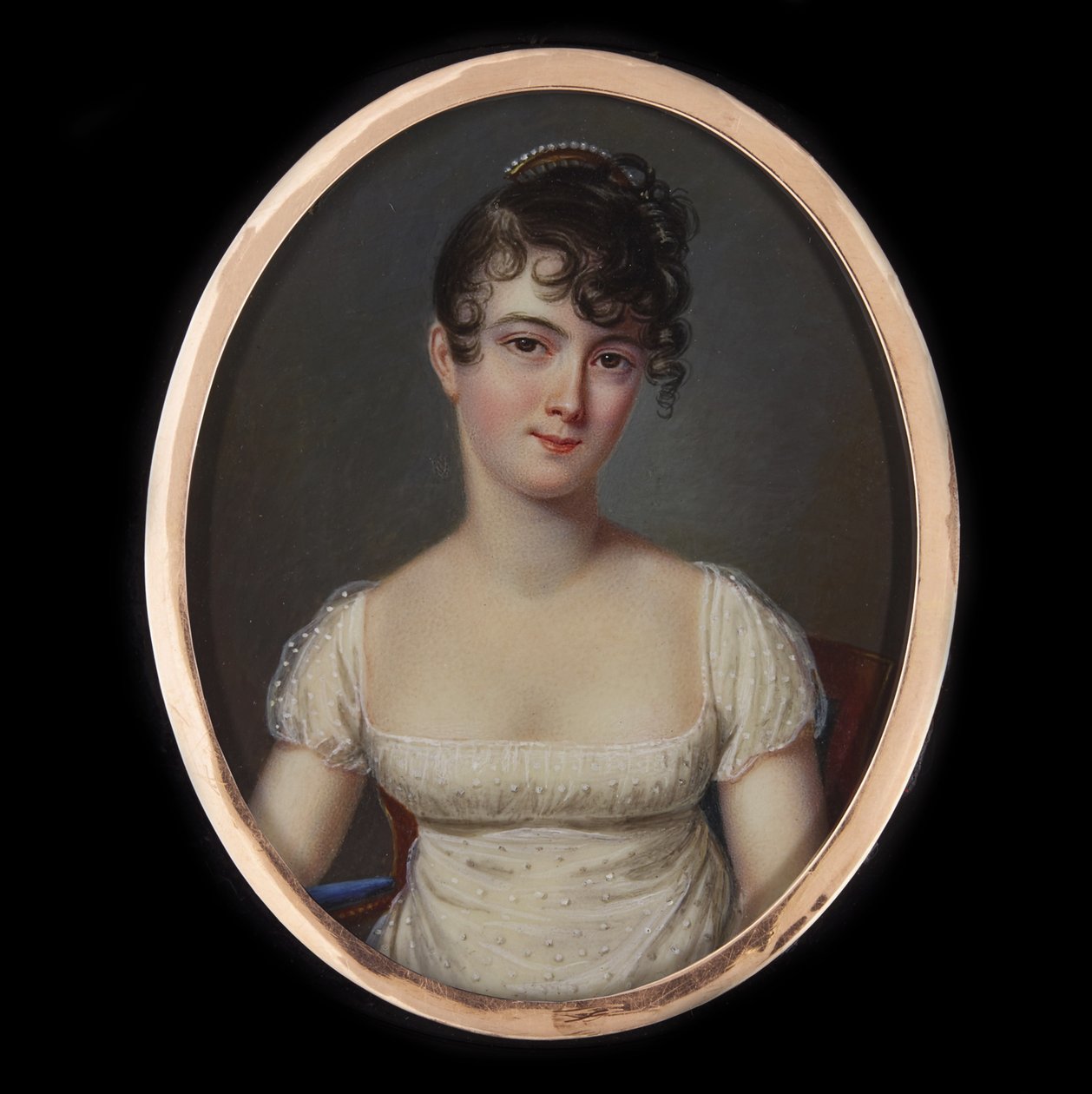 Portræt af Madame Récamier, født Julie Bernard 1777-1849, ca 1805. af Jean François Gérard Fontallard