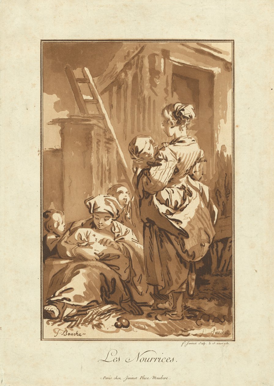 Sygeplejerskerne af Jean François Janinet after François Boucher