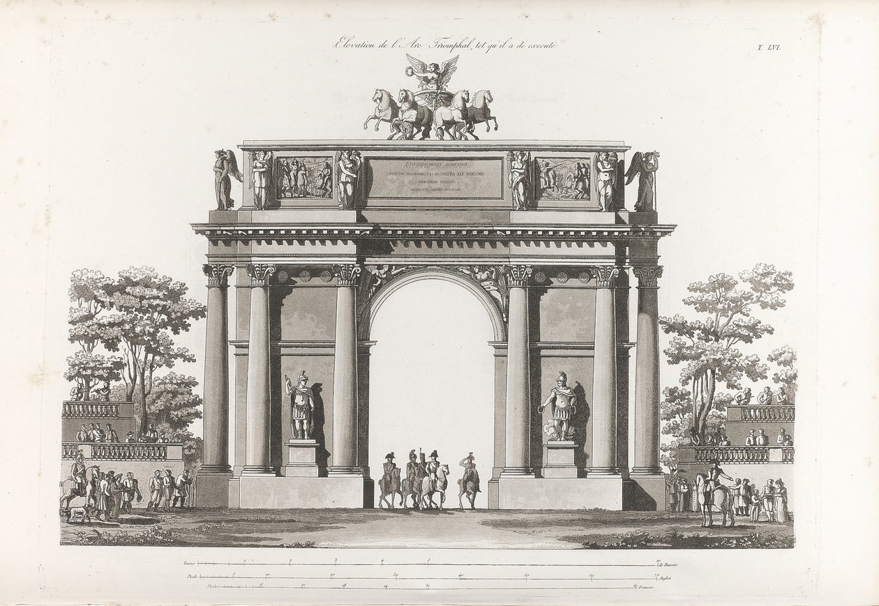 Triumfbue. Fra: Samling af facader af de vigtigste monumenter bygget i St.-Petersburg, 180 af Jean François Thomas de Thomon