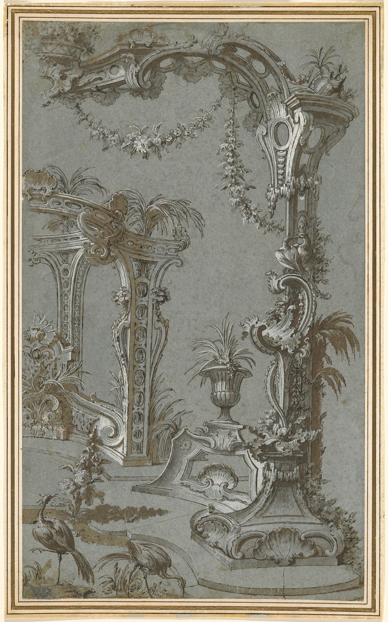 En rokoko-havespalier og lysthus af Jean François de Cuvilliés I