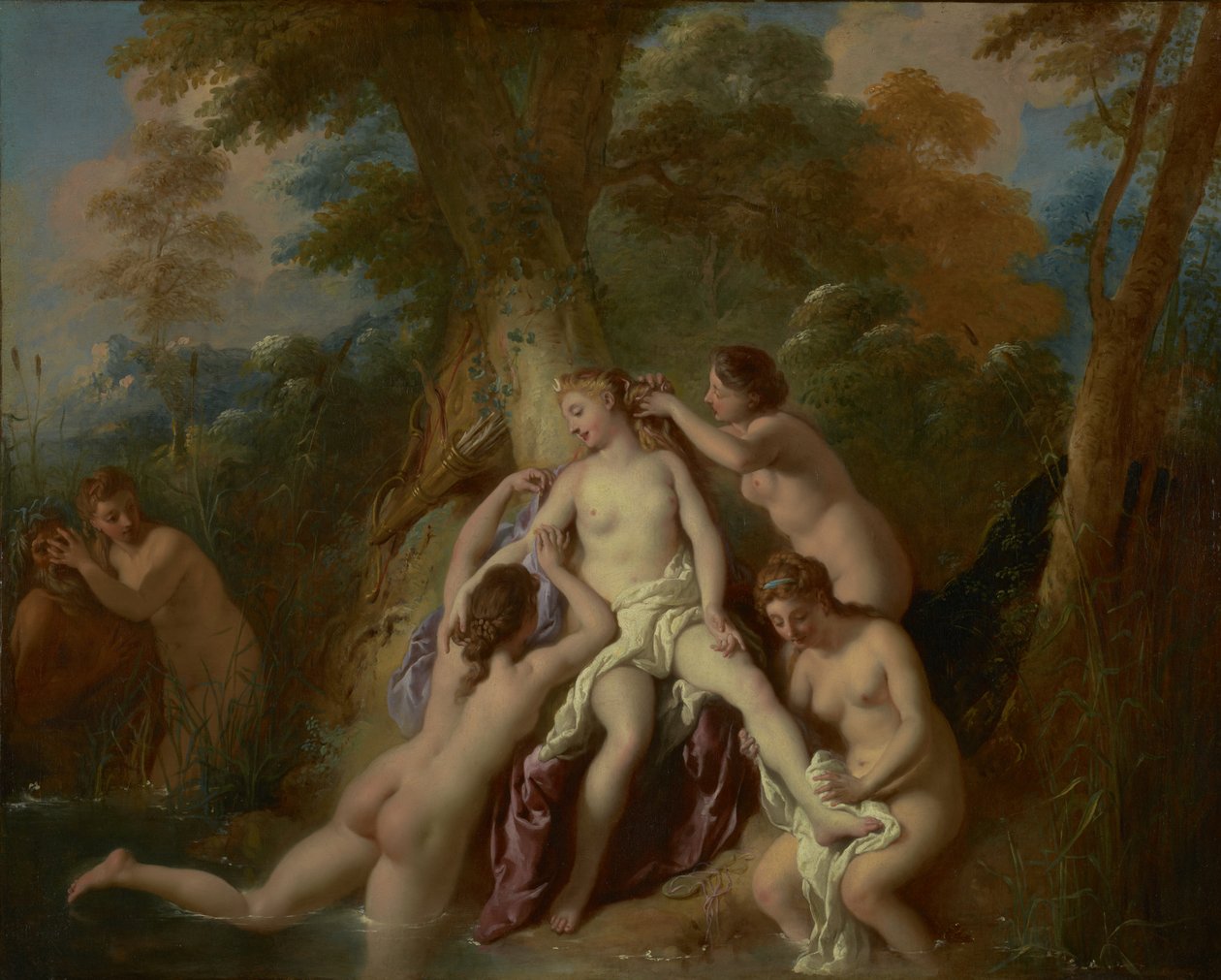Diana og hendes nymfer bader, 1722-4 af Jean François de Troy