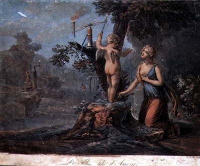 Kærlighedens semafor, graveret af Pierre Michel Alix (1762-1817) (farvet gravering) af Jean Frederic (after) Schall
