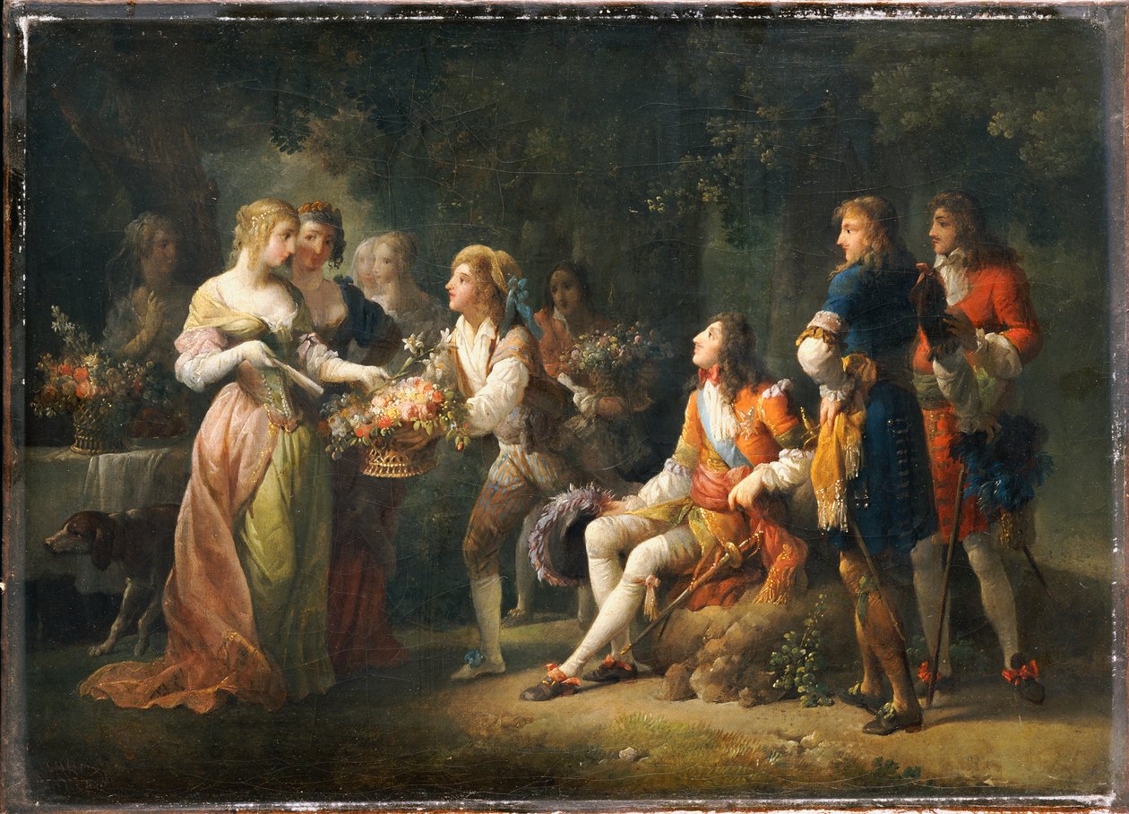 Ludvig XIV af Frankrig erklærer sin kærlighed til Louise de la Valliere af Jean Frederic Schall