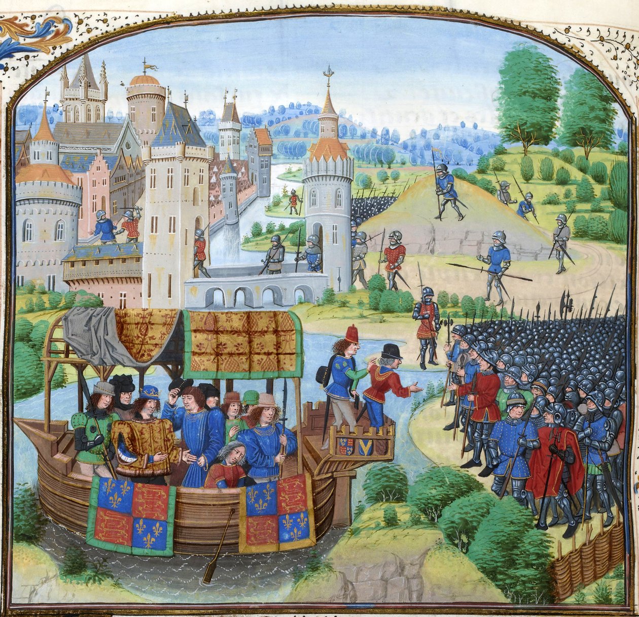 Jean Froissart, Chronicles, 154v, 12148 btv1b8438605hf336, beskæring af Jean Froissart