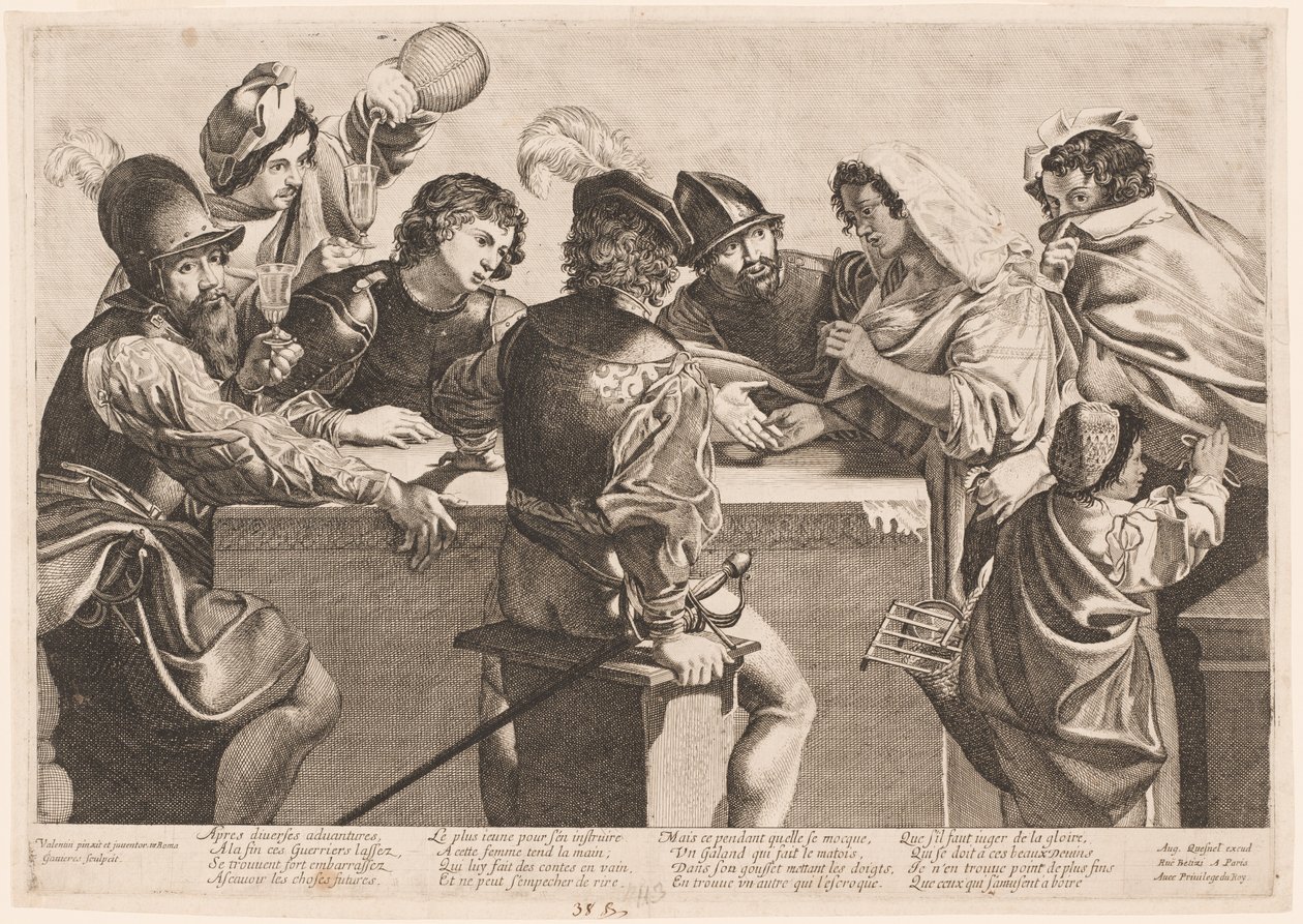 Spåkonen af Jean Ganière after Valentin de Boullogne