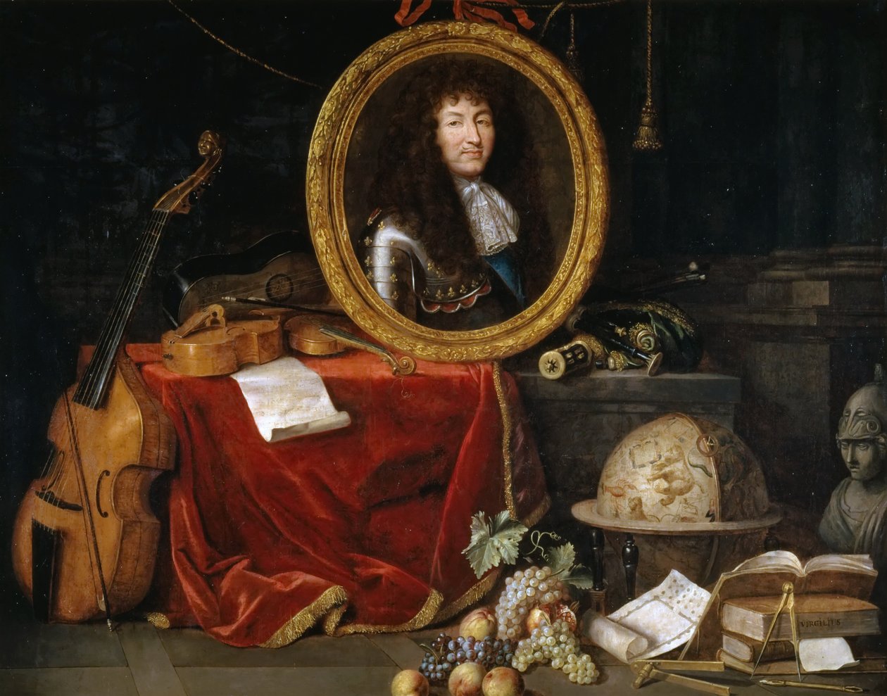 Allegori af Ludvig XIV, beskytter af kunst og videnskab af Jean Garnier