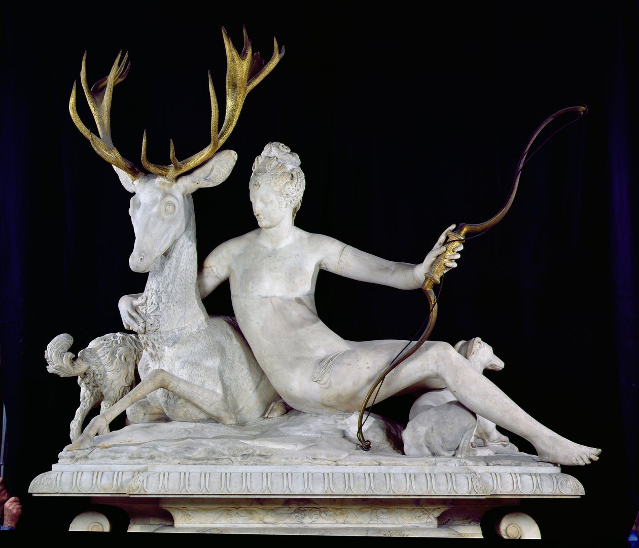 Diana monteret på en kronhjort (marmor og bronze) (se også 148837) af Jean Goujon