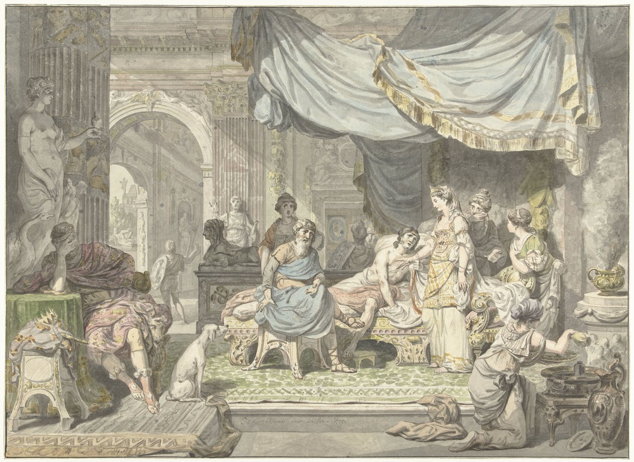 Antiochus forsøger at skjule sin kærlighed til sin mor Stratonice af Jean Grandjean