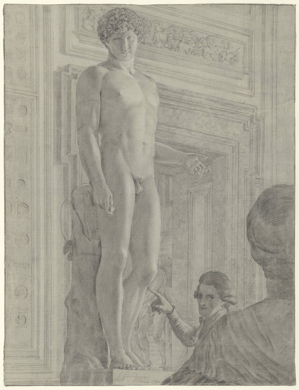 Statue af Antinous Albanien i Capitoline Museum i Rom af Jean Grandjean