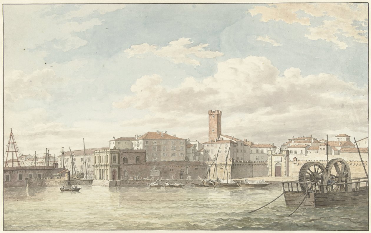 Havnen fra Civitavecchia af Jean Grandjean