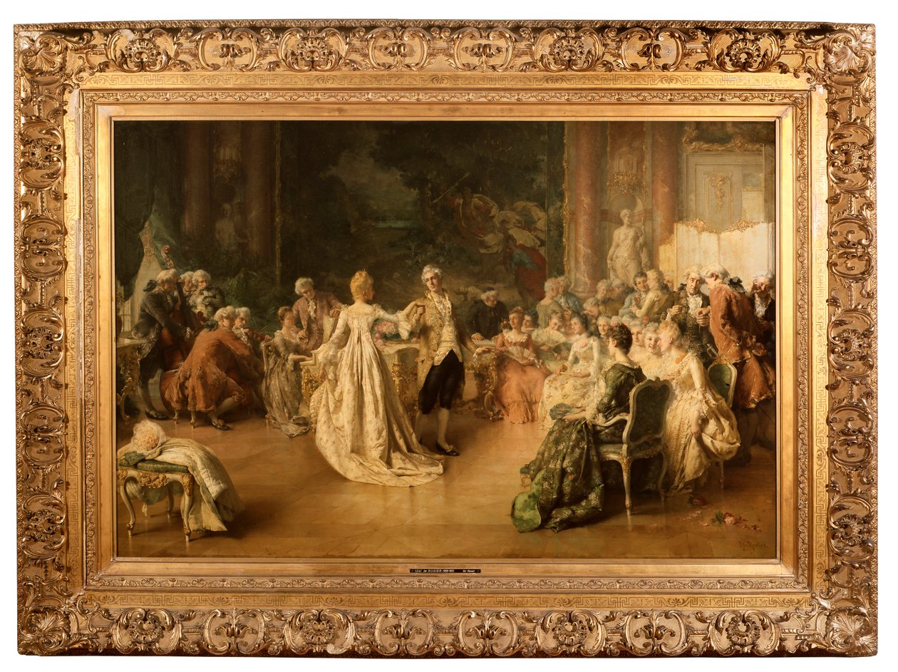 Menuetten (olie på panel) af Jean Guillaume (1858 1931) Rosier