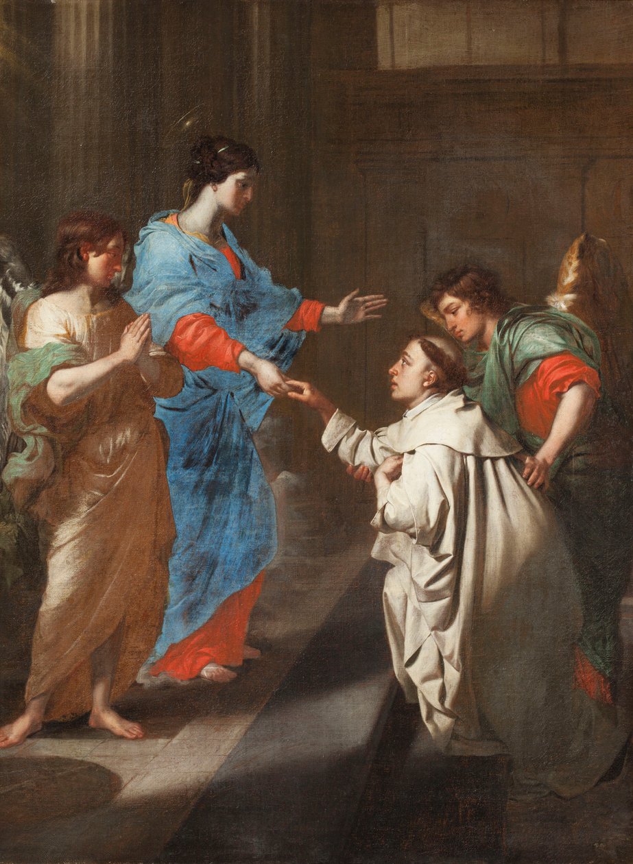 Den salige Hermann Josephs mystiske forlovelse med Jomfru Maria. af Jean Guillaume Carlier