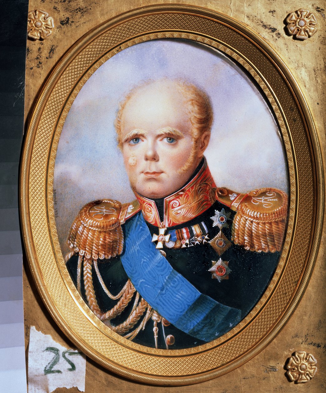 Portræt af storhertug Constantine Pavlovich af Rusland (1779-1831) (Portræt af storhertug Constantine Pavlovich af Rusland). Maleri af Jean Henri Benner (1776-1836). Akvarel på papir af Jean Henri Benner