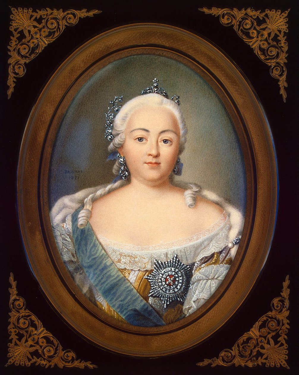 Portræt af kejserinde Elisabeth Petrovna 1709-1762 af Jean Henri Benner