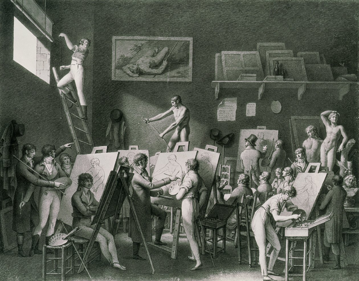 Jacques Louis Davids studie (1748-1825) af Jean Henri Cless