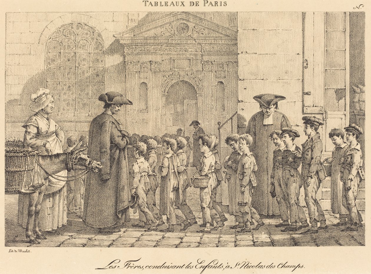 Brødrene fører børnene til St. Nicolas des Champs af Jean Henri Marlet