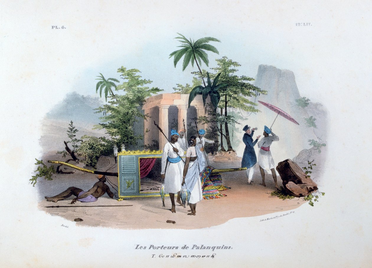 Palanquin-bærere, 1828 af Jean Henri Marlet