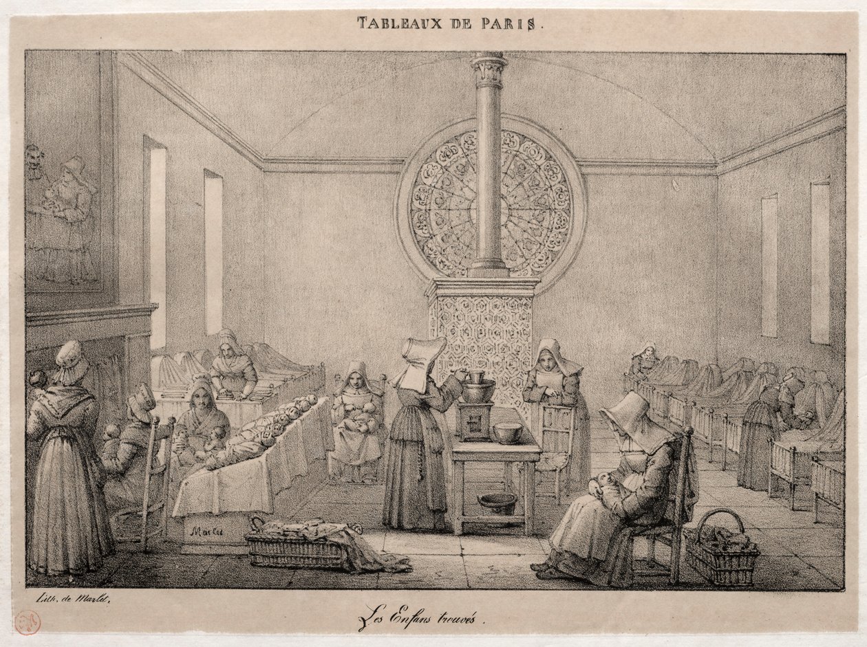Scenes of Paris: The Foundling Hospital. af Jean Henri Marlet