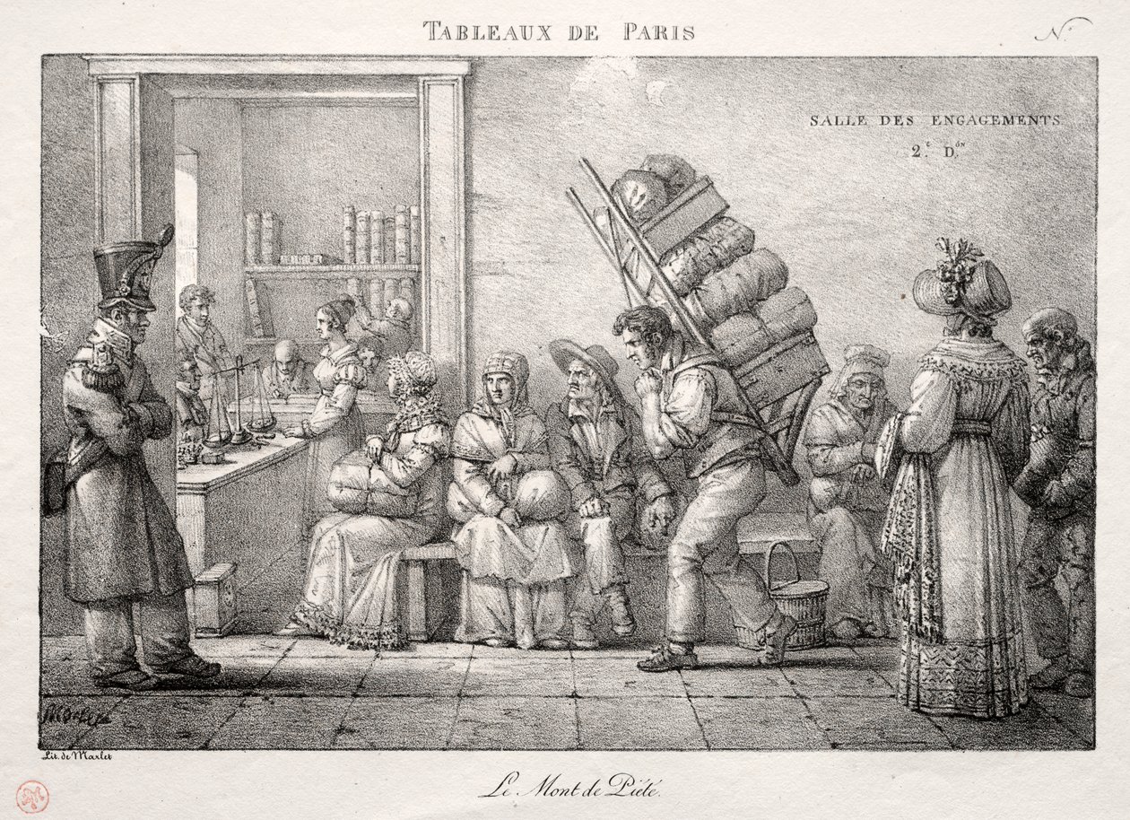 Scener fra Paris: Pantelånerbutikken af Jean Henri Marlet
