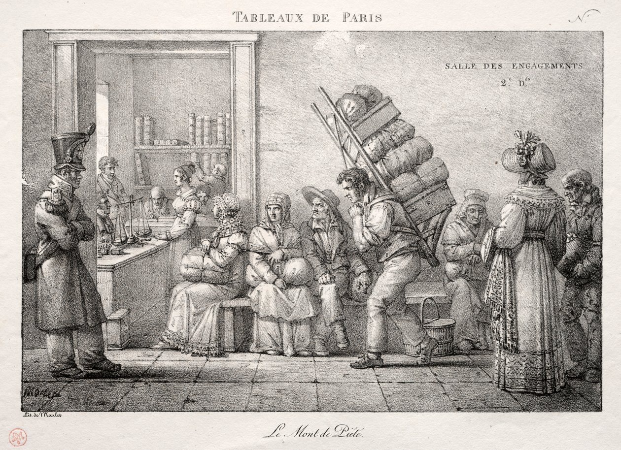 Scener fra Paris: Pantelånerbutikken. af Jean Henri Marlet