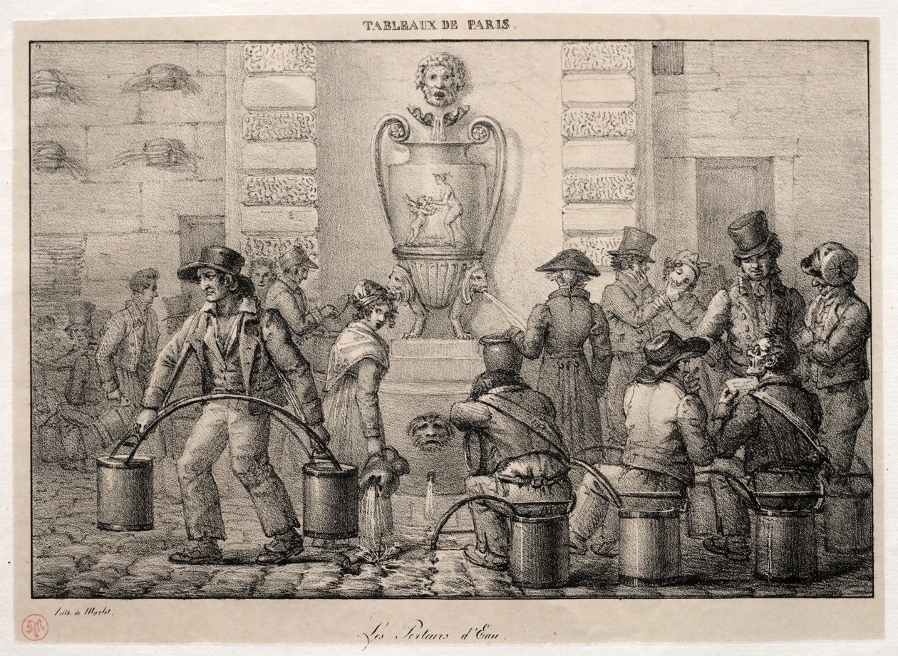 Scenes of Paris: The Water Carriers. af Jean Henri Marlet