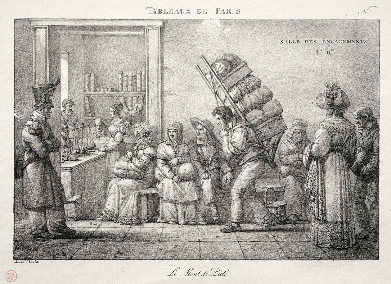 Scener fra Paris: Pantelånerbutikken af Jean Henri Marlet