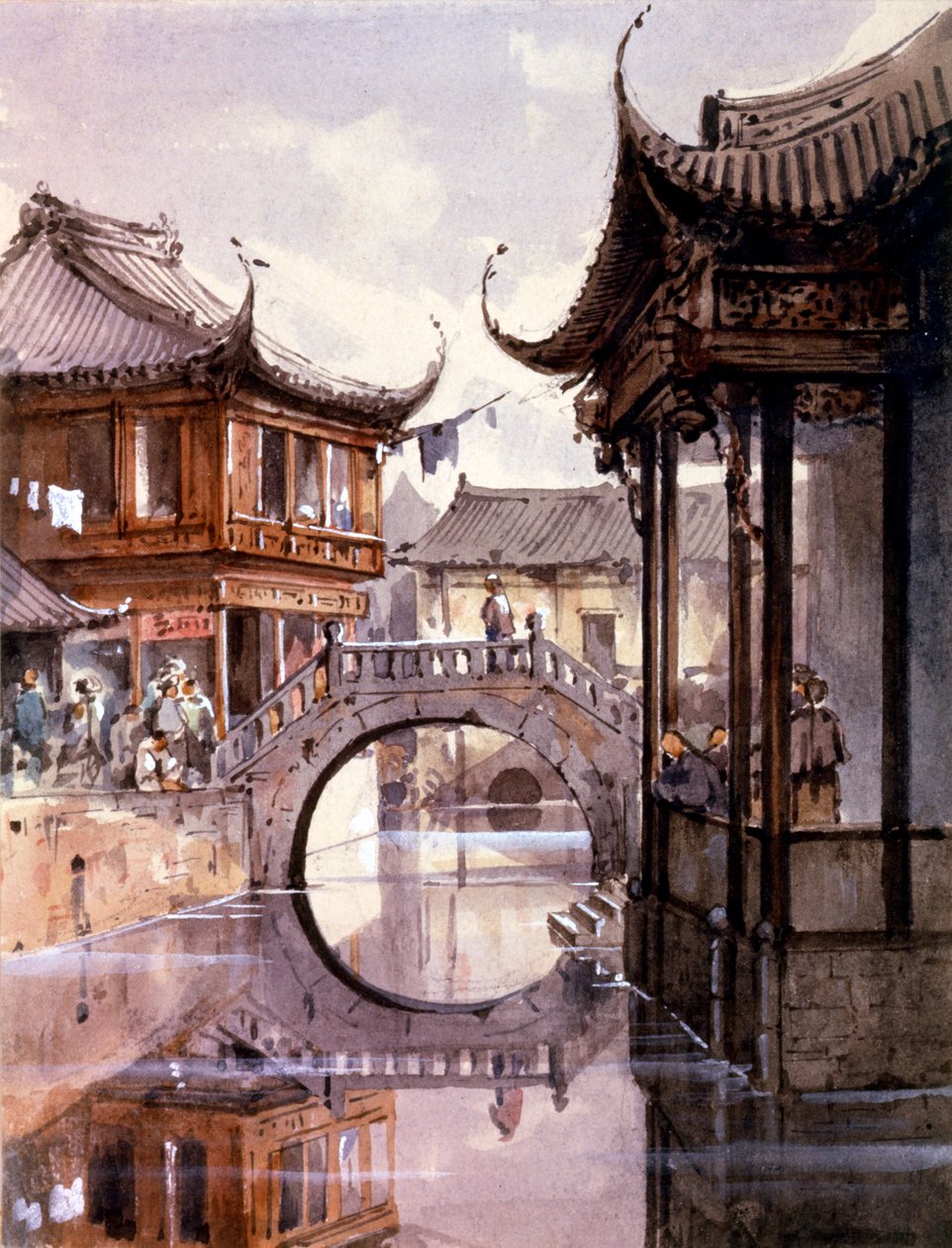 Udsigt over Shanghai, Kina, c1860 af Jean Henri Zuber