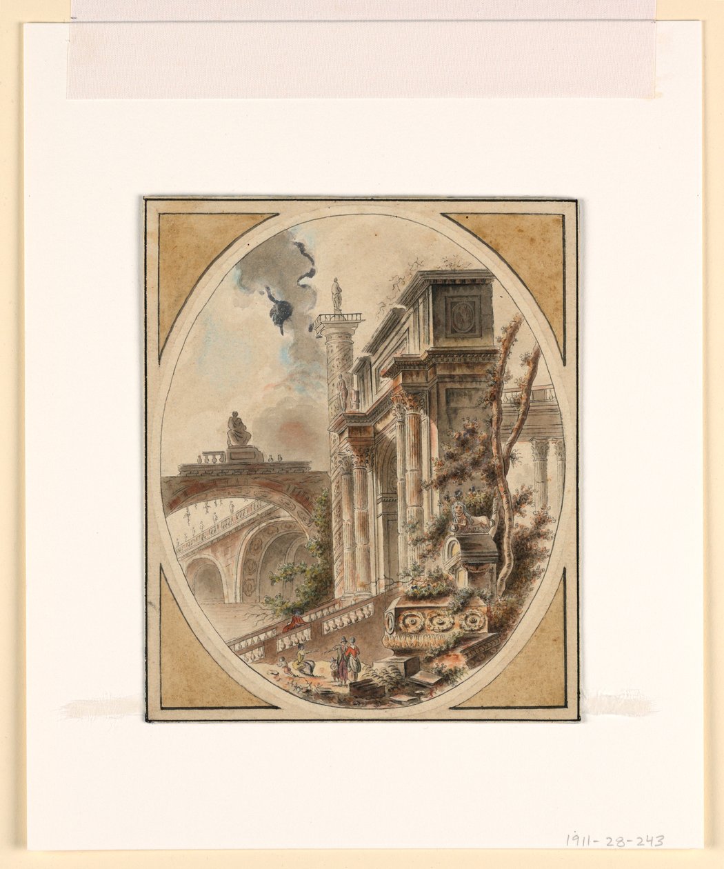 Fantasi om en arkitektonisk ruin af Jean Henry Alexandre Pernet