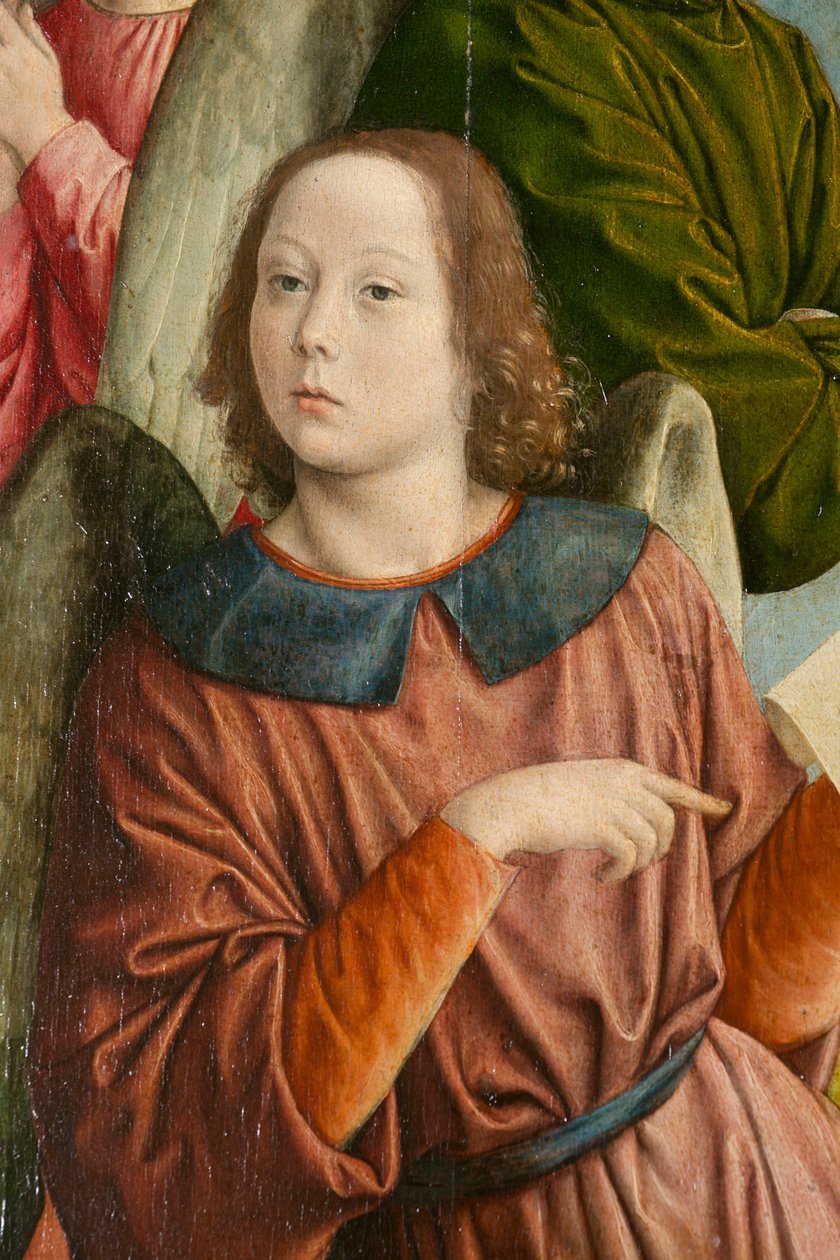 En engel, detalje. Triptykon af mesteren af Moulins af Jean Hey