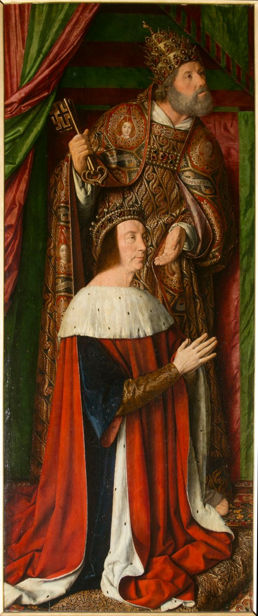 Peter II af Bourbon med Sankt Peter, detalje. Triptykon af mesteren af Moulins af Jean Hey