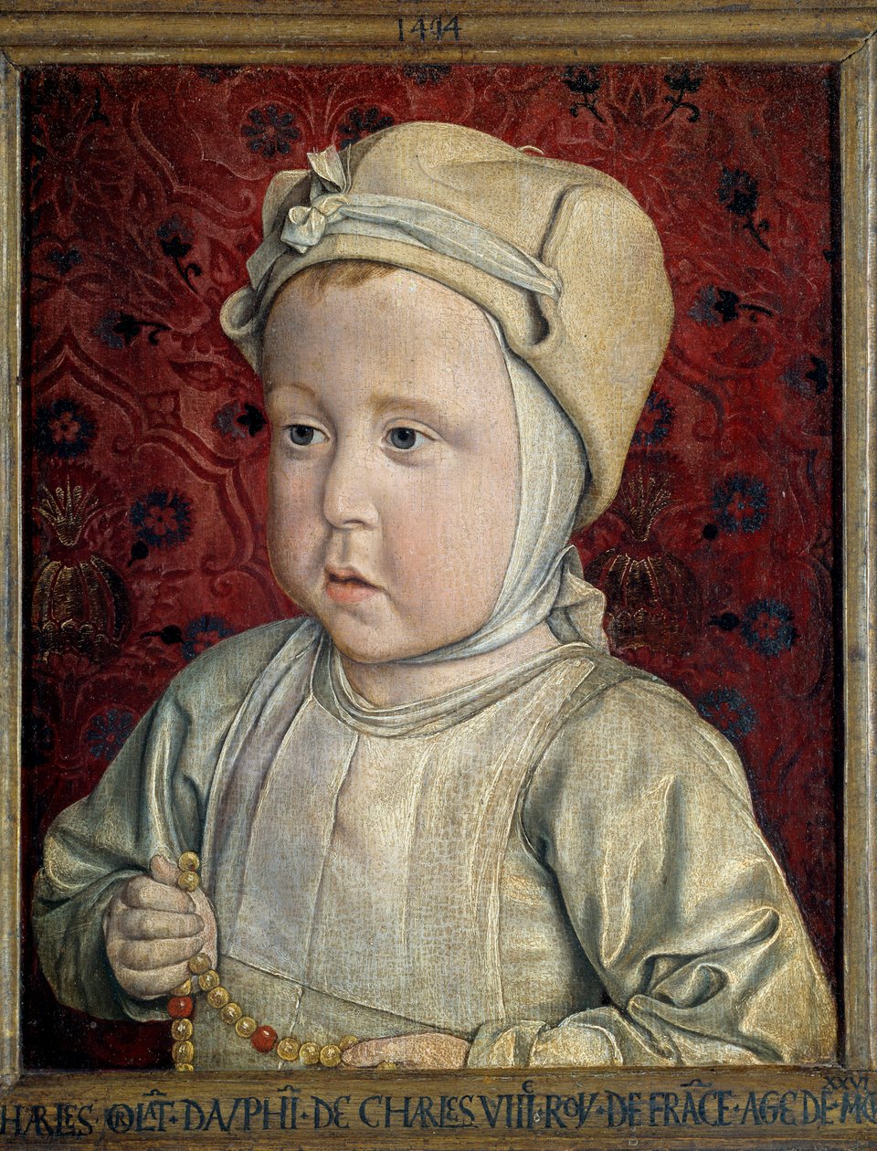 Portræt af delfinen Charles Orlant (1492-1495) søn af Charles VIII (1470-1498) og Anne af Bretagne Maleri af Jean Hey (1450-1505) kaldet Moulins mester 1494. Søn. 0,28x0,23 m Paris. Musee du Louvre - Portræt af Dauphin Charles Orlant (14 af Jean Hey