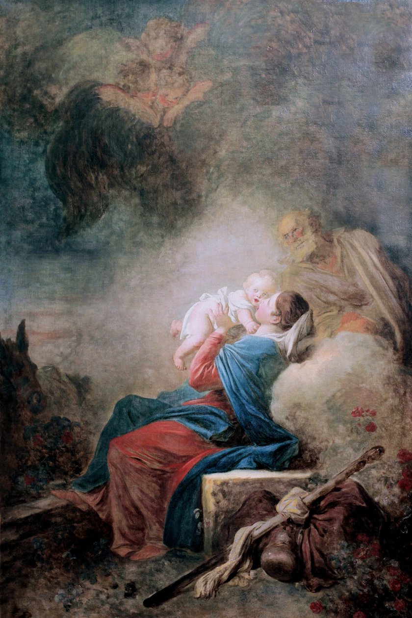 Fransk: Le Repos de la Sainte Famille af Jean Honore Fragonard