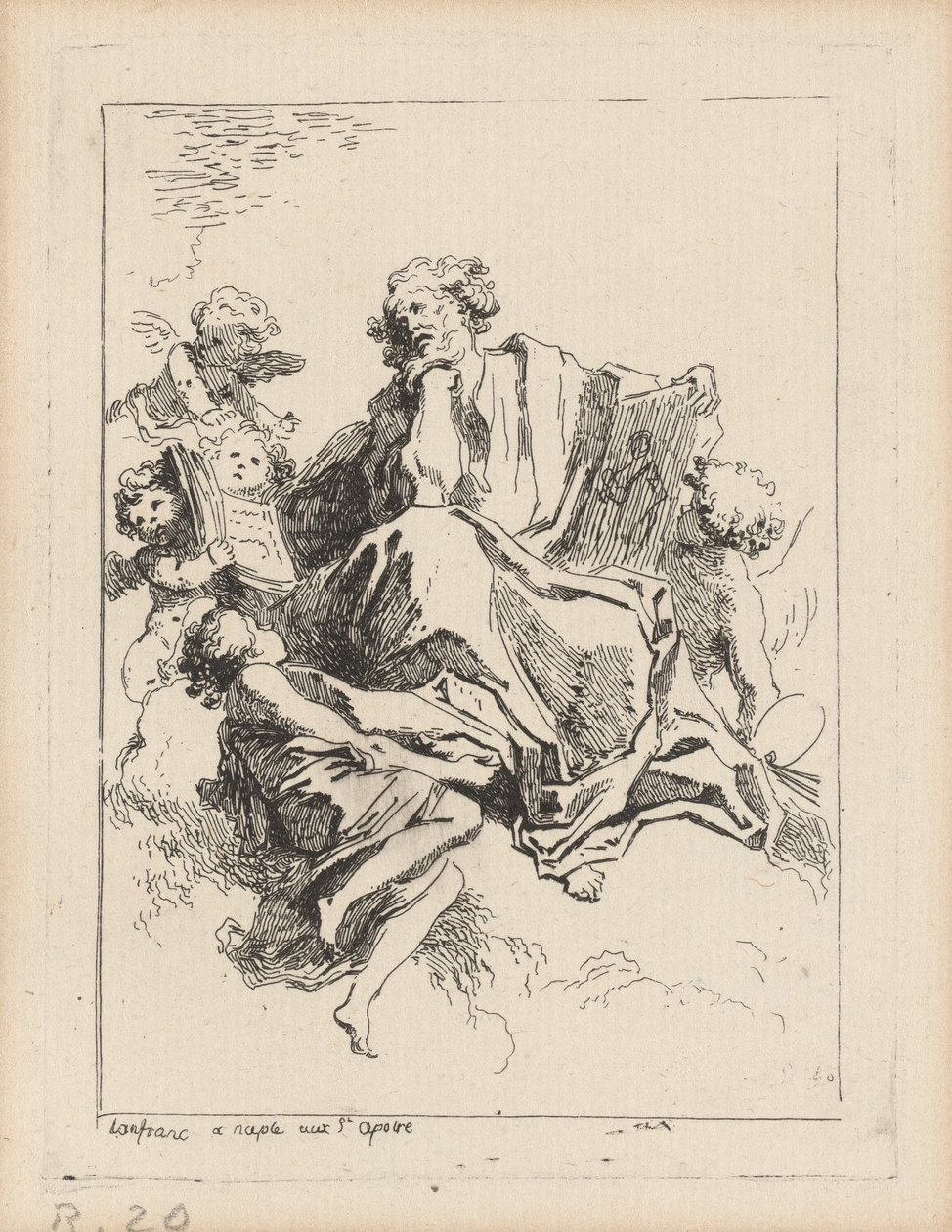 Sankt Lukas af Jean Honoré Fragonard after Giovanni Lanfranco