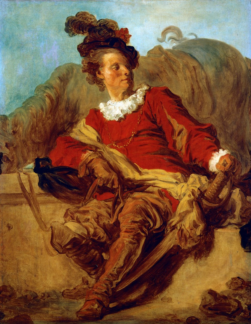 Saint-Nonin apotti, pukeutunut espanjalaiseen tyyliin, kirjoittanut Jean Honore Fragonard (1732-1806) af Jean Honore Fragonard