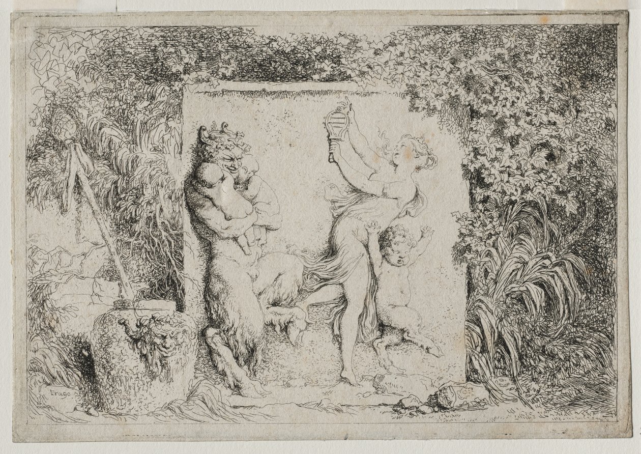 Bacchanales: Satyrernes dans, 1763. af Jean Honore Fragonard