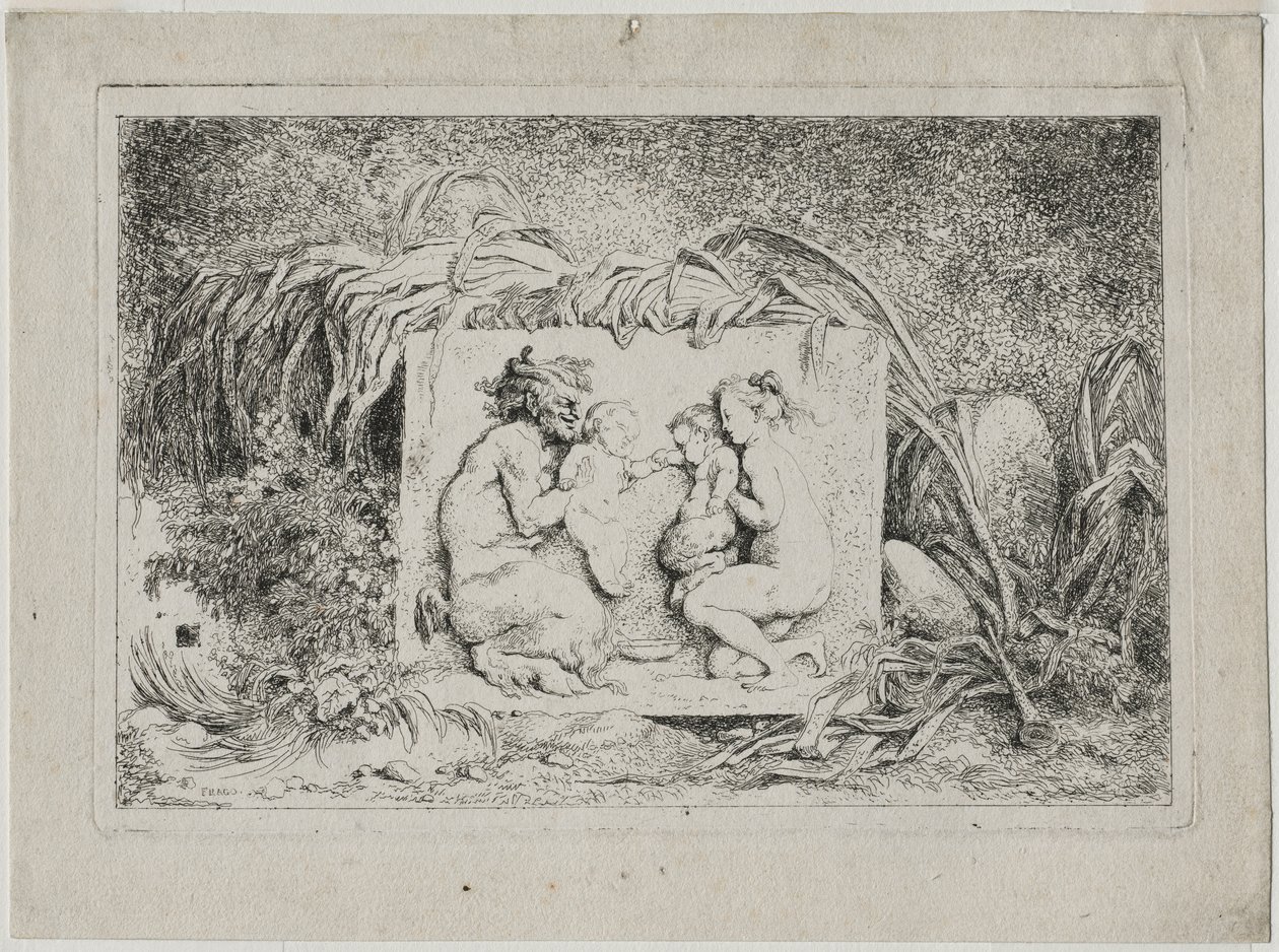 Bacchanales: Satyrens familie af Jean Honore Fragonard