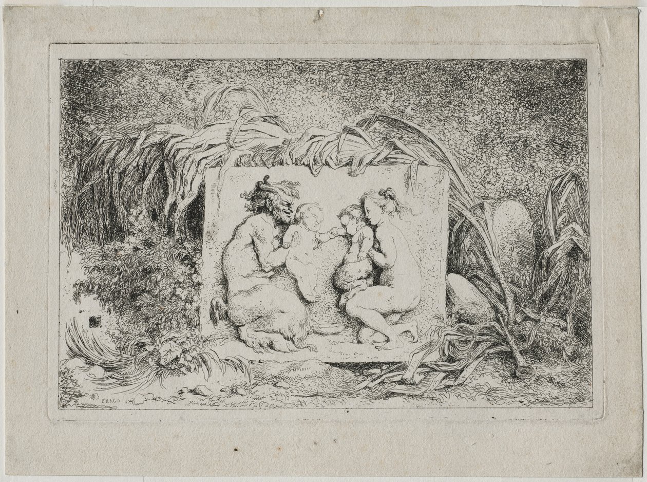 Bacchanales: Satyrfamilien, 1763. af Jean Honore Fragonard