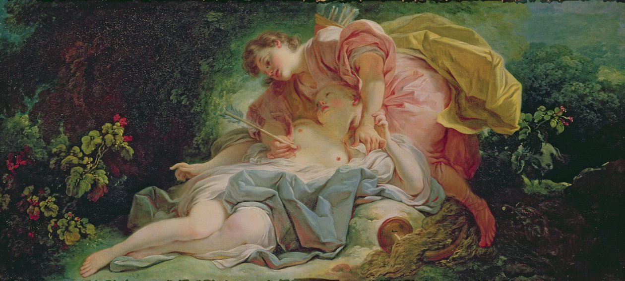 Cephalus og Procris (olie på lærred) af Jean Honore Fragonard