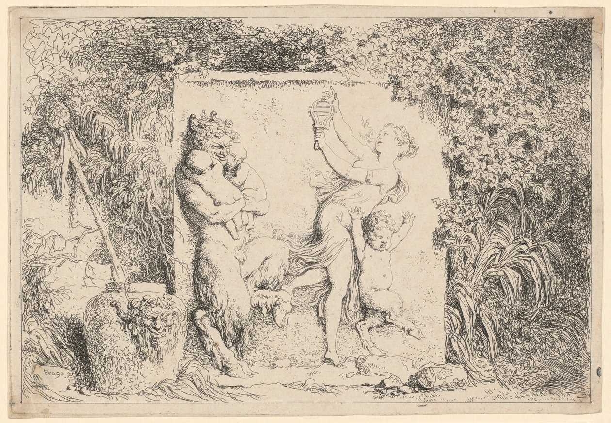 Satyrernes dans af Jean Honore Fragonard