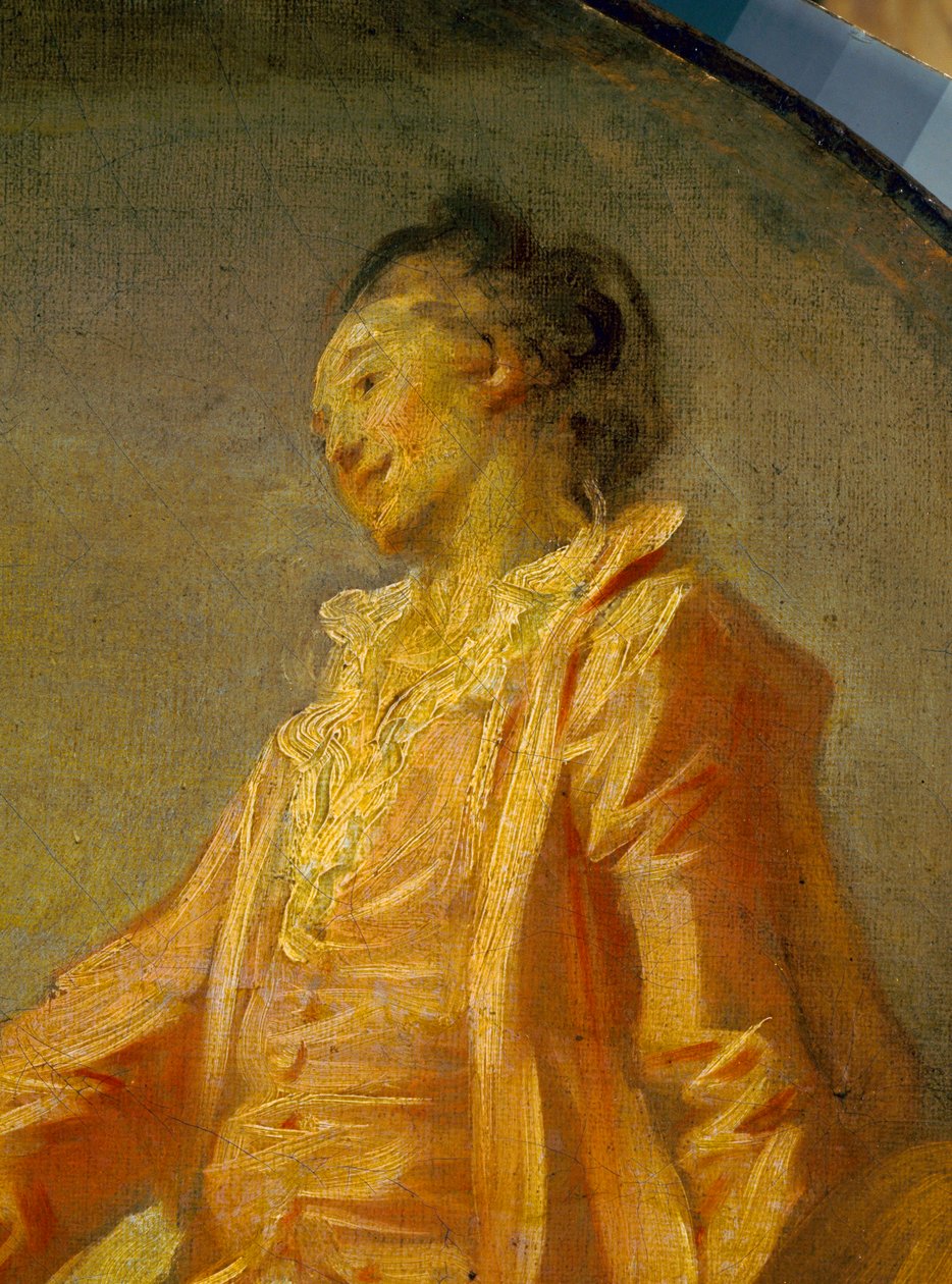 Detalje af "" Begyndelsen af modellen"" En ung genert model turde være. Maleri af Jean Honore Fragonard (1732-1806). Paris. Jacquemart Andre Museum af Jean Honore Fragonard