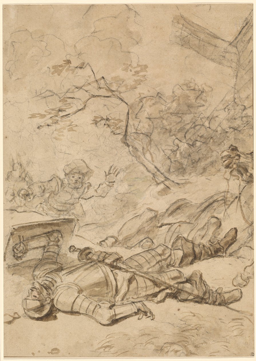 Don Quixote besejret af vindmøllen af Jean Honore Fragonard