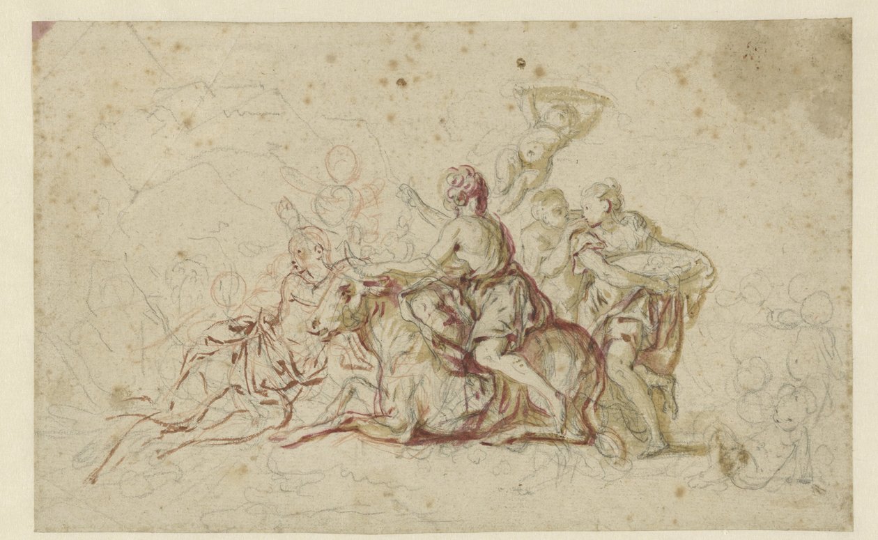 Europa kidnappet af Jupiter i skikkelse af en tyr af Jean Honore Fragonard