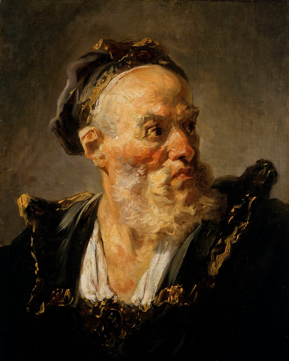 Leder af Old Man Maleri af Jean Honore Fragonard (1732-1806) Paris fra det 18. århundrede, Musee Jacquemart Andre af Jean Honore Fragonard