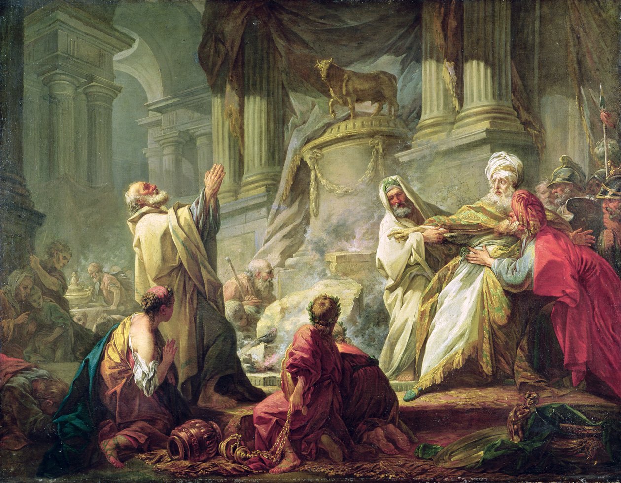 Jeroboam ofrer til den gyldne kalv, 1752 af Jean Honore Fragonard
