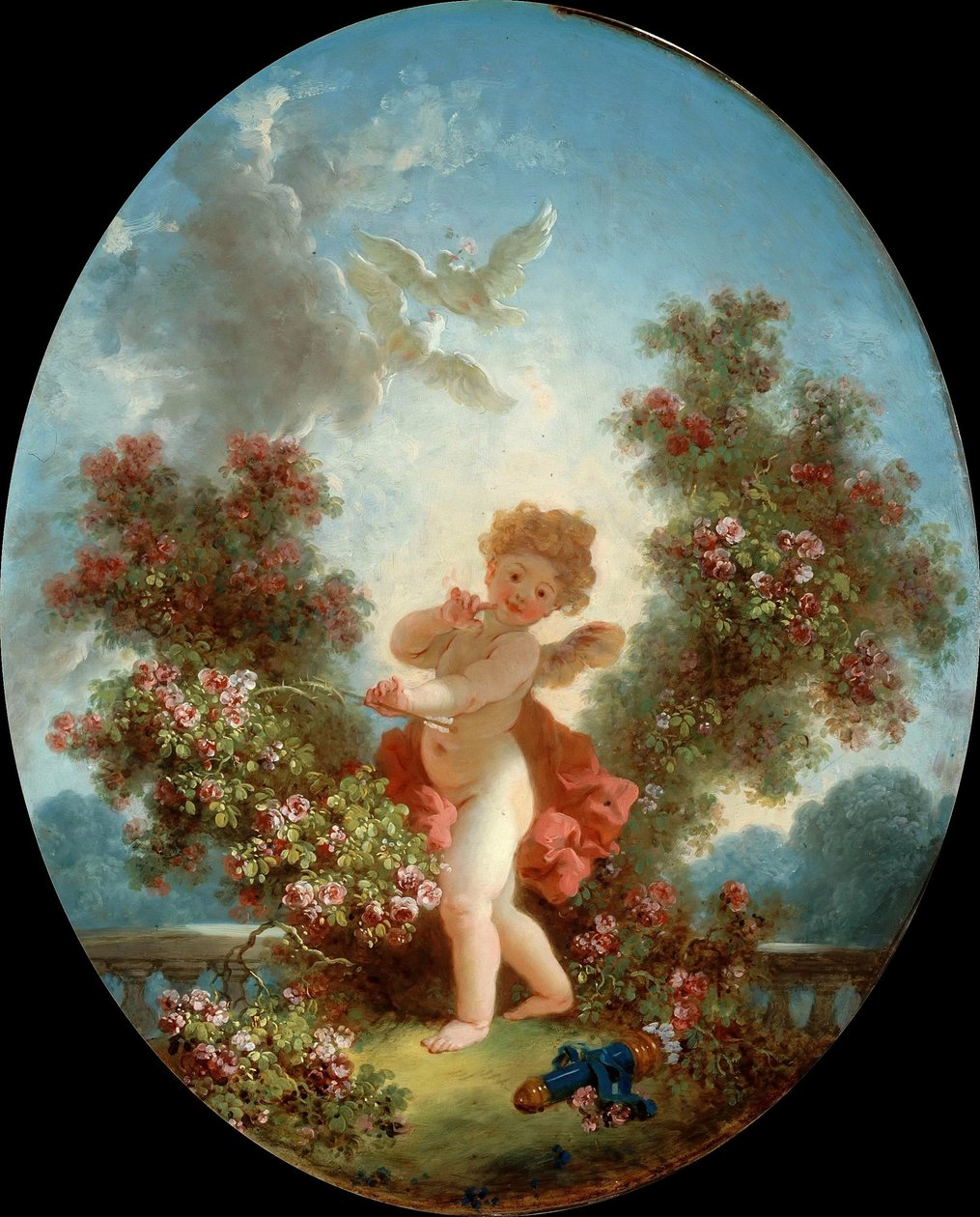Amor som vagtpost, ca. 1780. af Jean Honore Fragonard