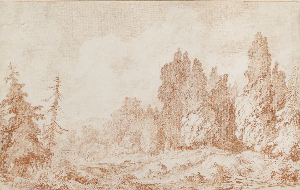 Landskab med en bro, c1760 af Jean Honore Fragonard
