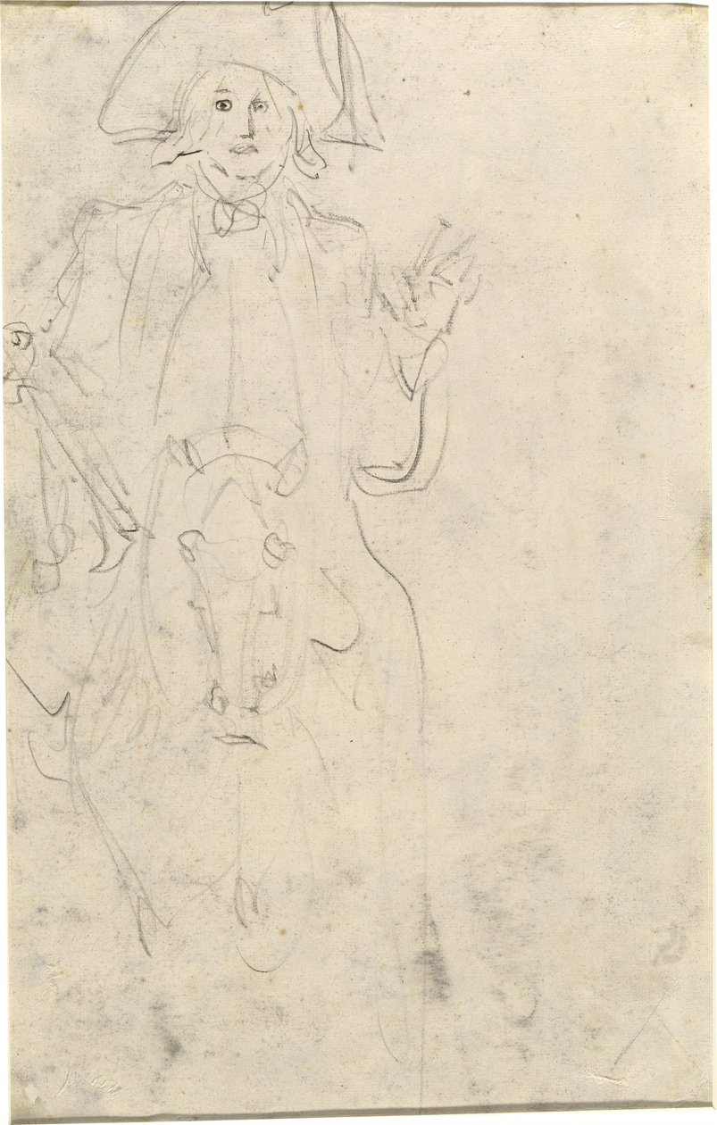 Mand på en hest [verso] af Jean Honore Fragonard
