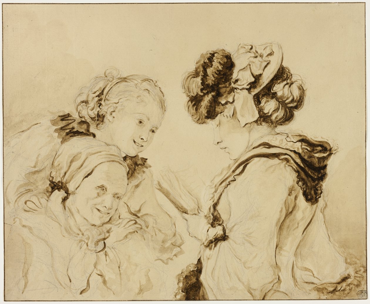 Margaruerite Gerard læser for sin mor og Rosalie Fragonard af Jean Honore Fragonard
