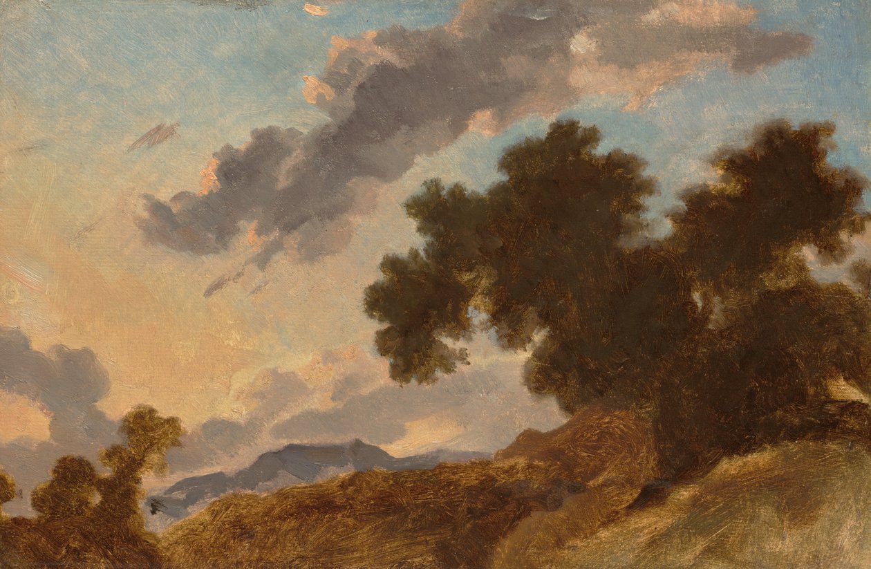 Bjerglandskab ved solnedgang af Jean Honore Fragonard